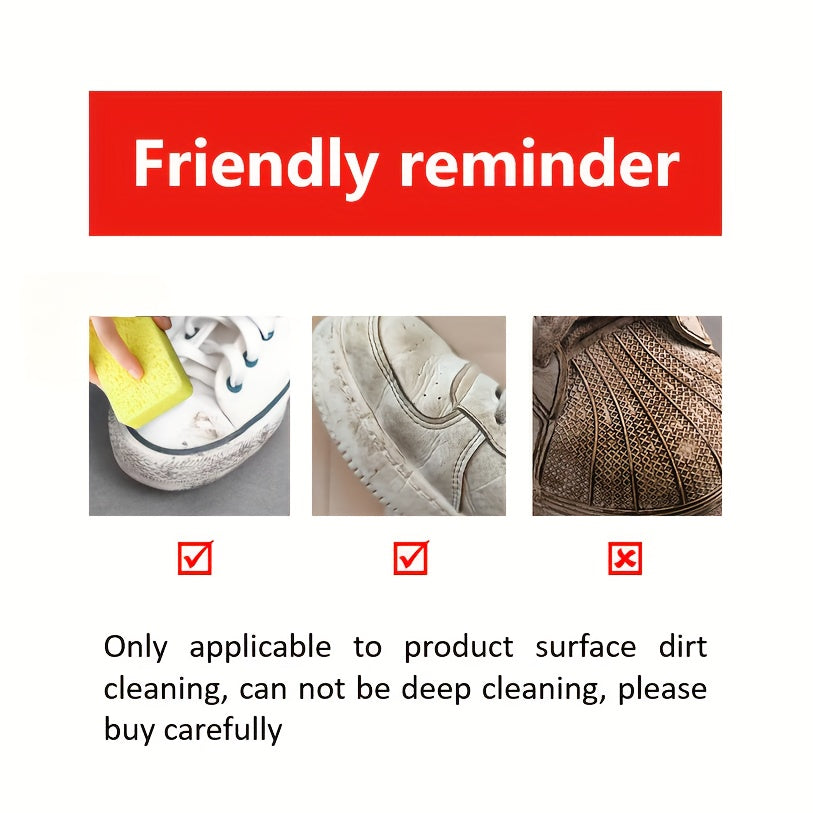 1pc Multi-Functional White Shoes Cleaning Cream Kit - Effective Decontamination, Whitening, Stain Removal, and Maintenance - Special Cleaning Solution for Sports Shoes, Easy to Use, Disposable Brush