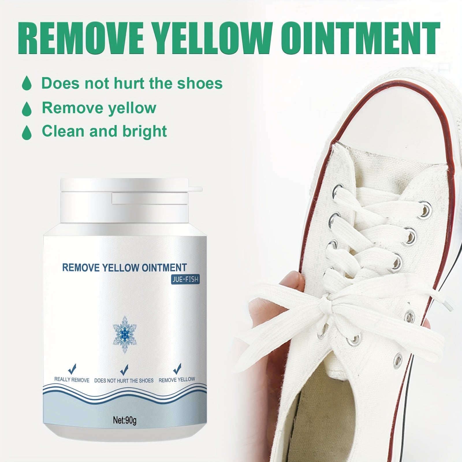 [Customer Favorite] No-Rinse Shoe Cleaner Gel - Removes Stains & Yellowing, Safe for Canvas, Sports & White Shoes, Portable & Easy to Use