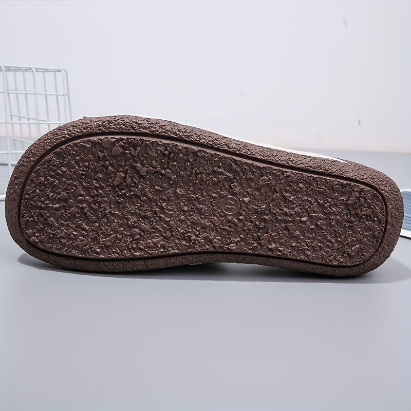 [Durable Build] Women's Cover Slip-On Platform Sneakers - Comfortable Thick Sole, Low-Top Casual White Shoes with Round Toe for All Seasons, Ladies Sneakers