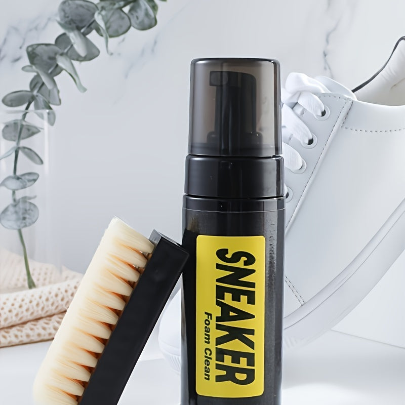 3-Piece Ultimate Sports Shoe Cleaning Kit - Effective Foam Cleaner Set for White Shoes, Removes Tough Stains, Dirt, and Grime, Gentle on Surfaces, Easy to Use, and Portable