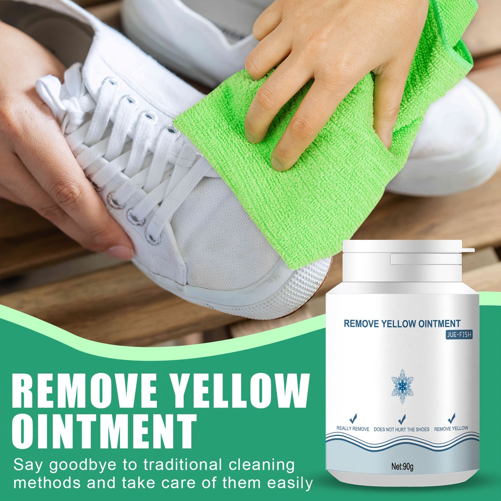 [Customer Favorite] No-Rinse Shoe Cleaner Gel - Removes Stains & Yellowing, Safe for Canvas, Sports & White Shoes, Portable & Easy to Use