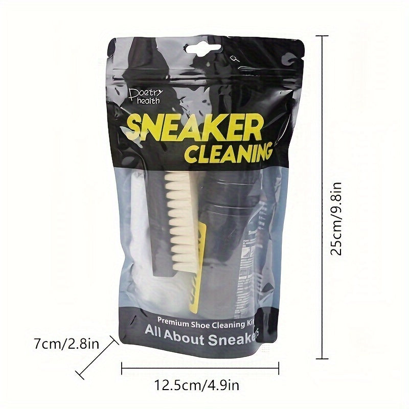 3-Piece Ultimate Sports Shoe Cleaning Kit - Effective Foam Cleaner Set for White Shoes, Removes Tough Stains, Dirt, and Grime, Gentle on Surfaces, Easy to Use, and Portable