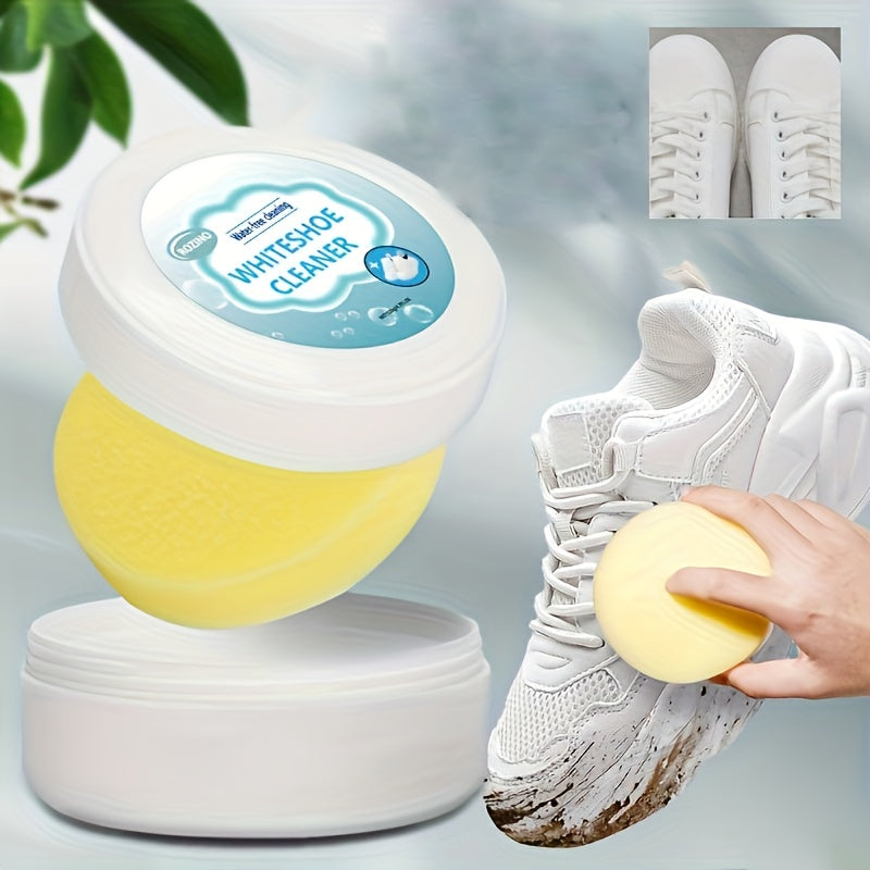 1pc Multi-Functional White Shoes Cleaning Cream Kit - Effective Decontamination, Whitening, Stain Removal, and Maintenance - Special Cleaning Solution for Sports Shoes, Easy to Use, Disposable Brush