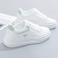 Women's Platform Skate Shoes, Versatile Height Increasing Lace Up Low Top Shoes, Outdoor Walking White Shoes plus size