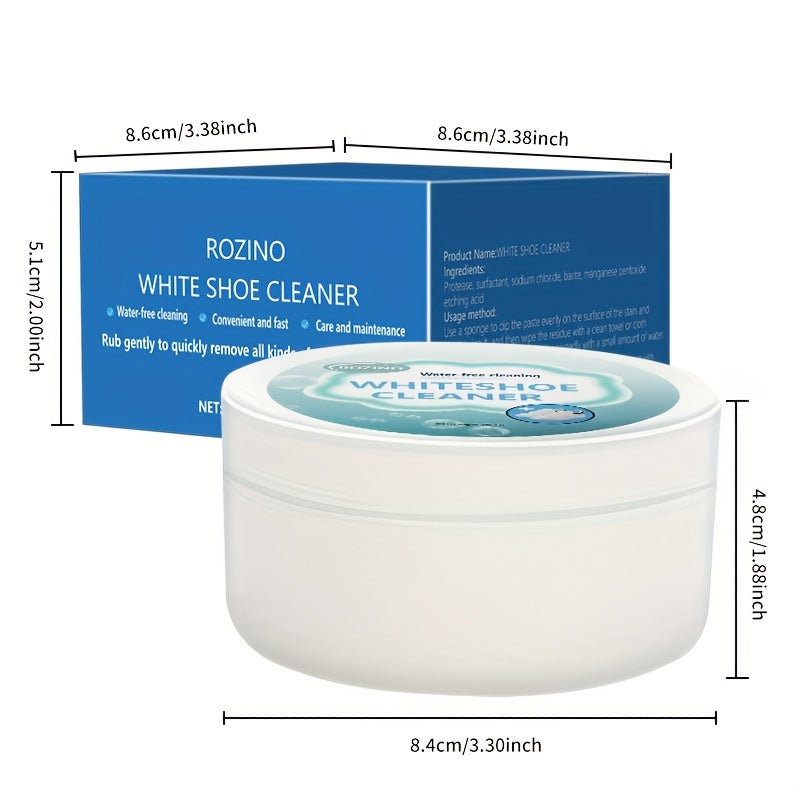 1pc Multi-Functional White Shoes Cleaning Cream Kit - Effective Decontamination, Whitening, Stain Removal, and Maintenance - Special Cleaning Solution for Sports Shoes, Easy to Use, Disposable Brush